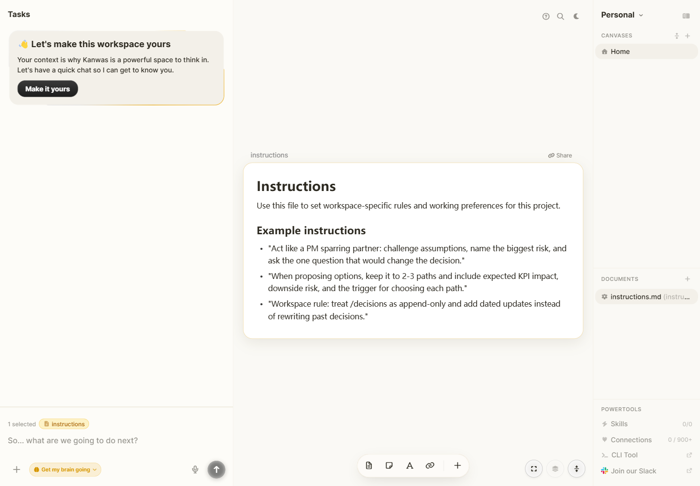 Kanwas workspace 截图